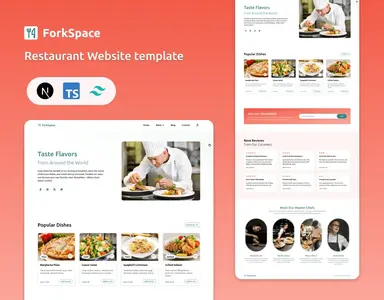 ForkSpace - Restaurant/Cafe Website Next.js TailiwndCSS TypeScript Template